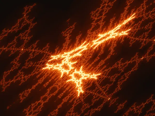Ribbon junction — Sweeping ribbons meet in a bright knot, with delicate branches tracing their diagonal paths.