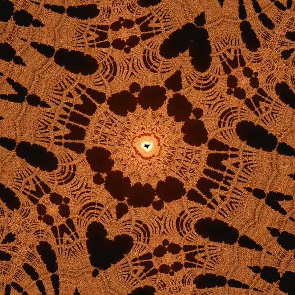 Jacobian-unskewed view of the period-23 medallion revealing eight heart-shaped bays and concentric scalloped arches
