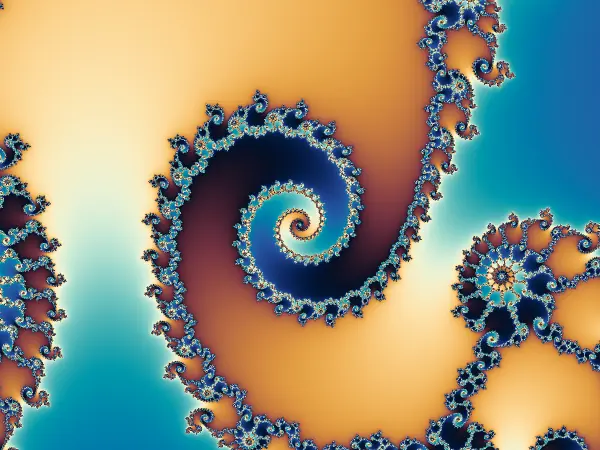 Double Spiral Nexus — Centred near −0.77568377 + 0.13646737i at a 1.2 × 10⁻³ vertical span, paired logarithmic spirals wind into a shared preperiodic core on the period-2 bulb side of Seahorse Valley.