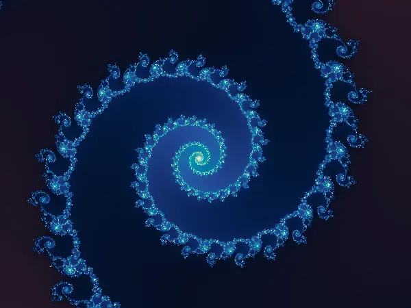 Seahorse Labyrinthine Spiral — At 10⁻²² span deep inside Seahorse Valley, standard 64-bit floats collapse into flat blocks while a single high-precision reference orbit and Bivariate Linear Approximation keep every filament sharp.