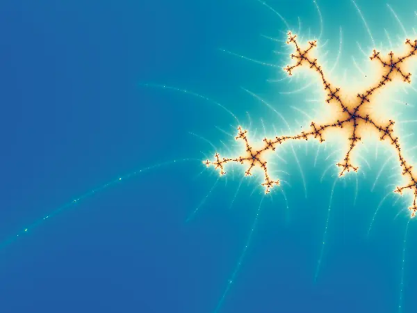Western Needle at 10⁻⁶⁰ — Past the 10⁻³⁸ hardware float exponent limit near the western antenna tip at −2, detached-exponent floatExp arithmetic and the WebAssembly libmpdec kernel trace filaments across 60 orders of magnitude.